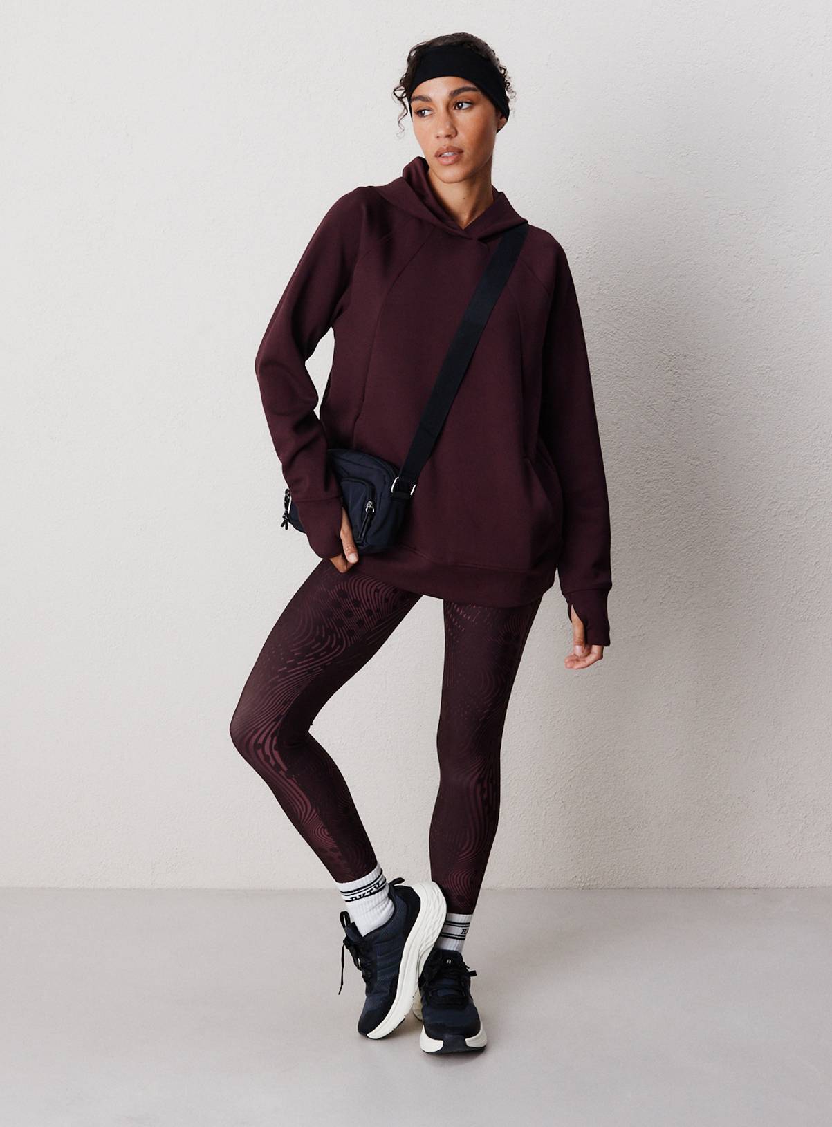 REAKTIV Dark Red Scuba Longline Hoodie XXL - Image 3